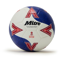 Mitre balón fútbol FA Cup 25/26 blanco/azul/rojo talla 4 entrenamiento