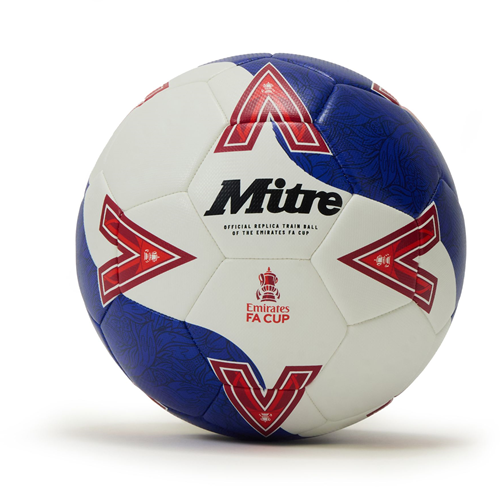 Mitre balón fútbol FA Cup 25/26 blanco/azul/rojo talla 4 entrenamiento