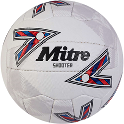 Mitre netball Shooter blanco rojo azul talla 4 agarre duradero