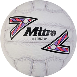 Mitre netball Ultragrip blanco negro morado talla 5 partido club