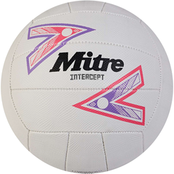 Mitre netball Intercept blanco-morado-rosa talla 5 agarre duradero