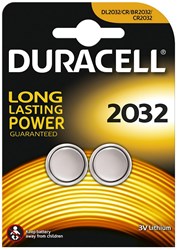 Duracell pila botón CR2032 3V batería de litio pack de 2 para electrónica