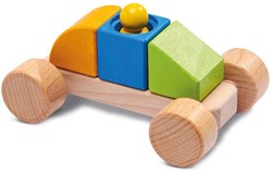 nic coche de carreras de madera para niños - juguete colorido de arrastre