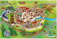 Alfombra de juego castillo medieval habitación infantil 100x150cm antideslizante