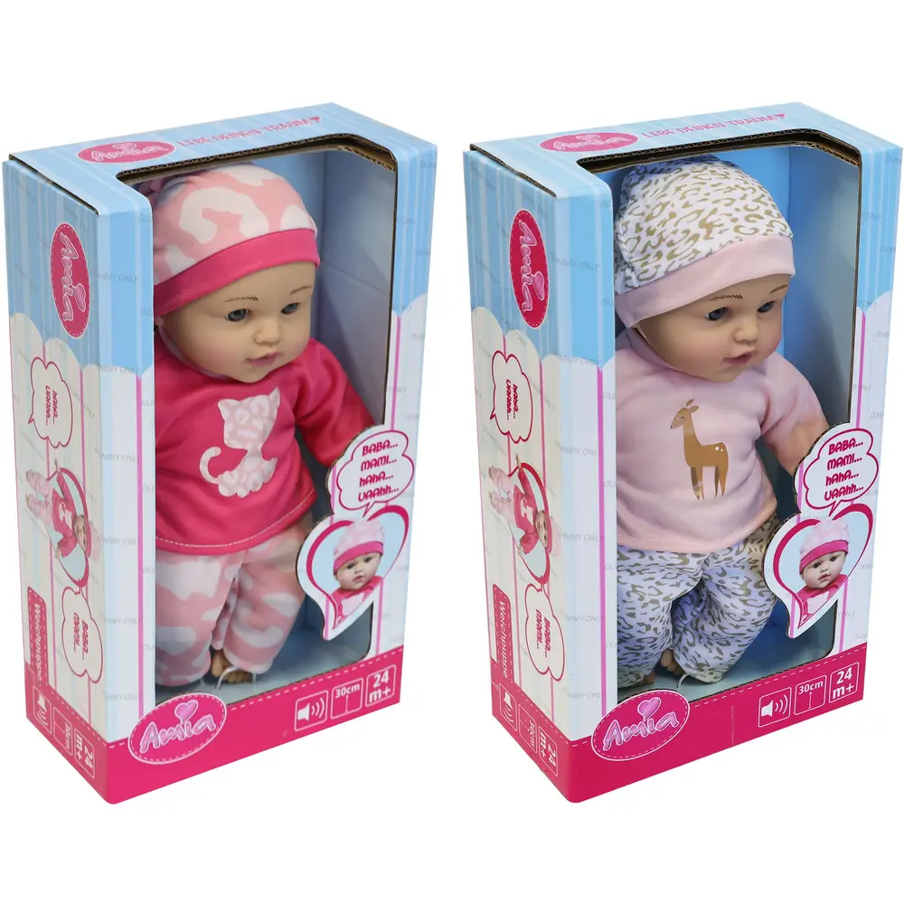 Amia muñeca Lea con sonido - muñeca bebé suave 30cm - muñeca de juguete