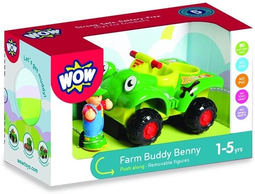WOW Toys Farm Buddy Benny - Tractor de juguete de granja, verde-3