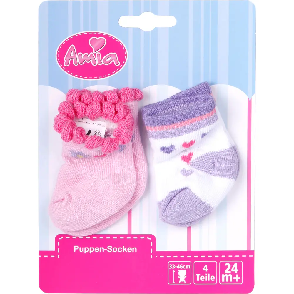 Amia calcetines para muñeca calcetines bebé 28-33 cm 2 pares multicolor