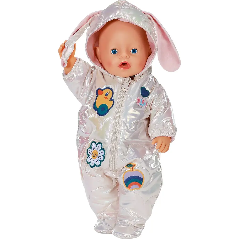 BABY born traje de nieve muñeca conjunto invierno crema 43 cm orejas de conejo