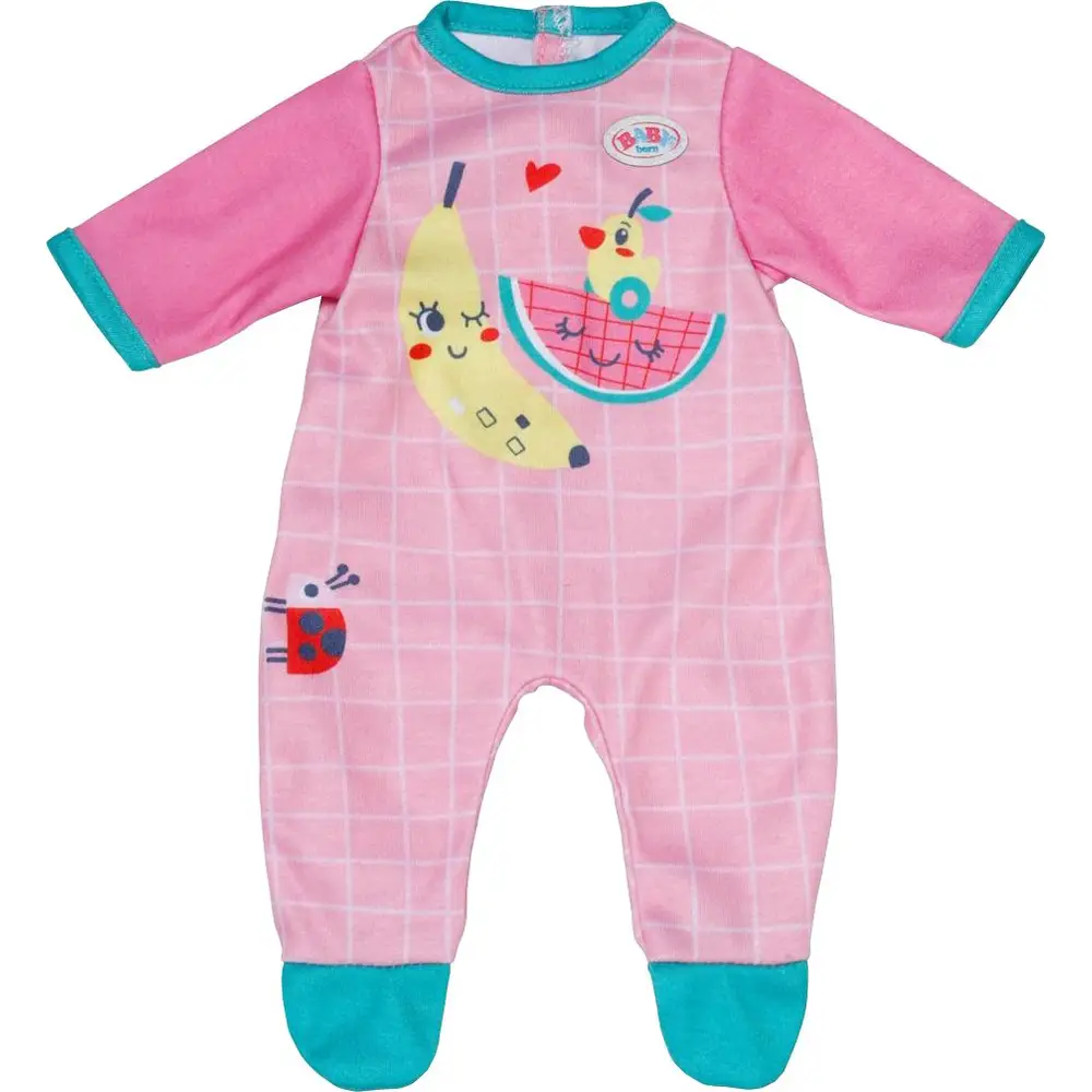 BABY born pelele para muñeca rosa 36 cm con estampado bonito y detalles azules