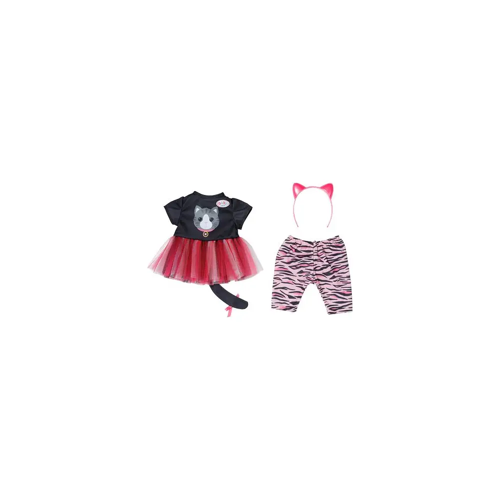 BABY born disfraz de gato para muñeca 43cm con tutú y accesorios