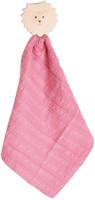 Tikiri mantita león rosa oscuro con mordedor de caucho natural 25x23cm-2