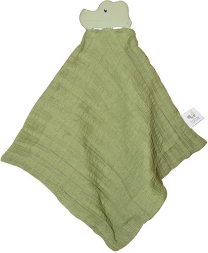 Tikiri manta de apego cocodrilo con mordedor de caucho natural 25x23cm verde