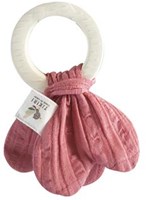 Tikiri mordedor - juguete de dentición safari de caucho natural rosa-3