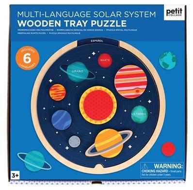 Petit Collage rompecabezas de madera sistema solar - juguete educativo para niños-3