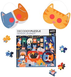 Petit Collage puzzle gatos - Puzzle Descifrador Catventures 100 piezas