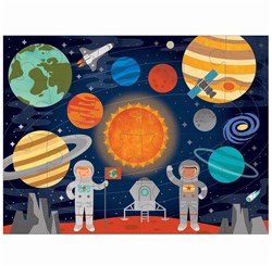 Petit Collage puzzle de suelo espacio - juguete educativo de cartón