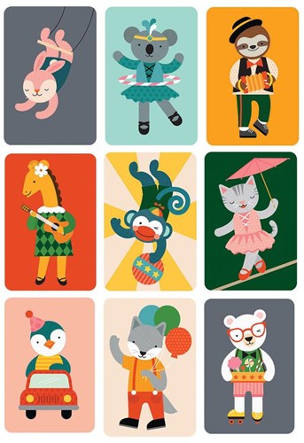 Petit Collage juego de cartas - Silly Monkey juego de viaje para niños