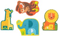 Petit Collage Puzzle Animales de Safari - Primer Rompecabezas de Cartón