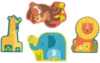 Petit Collage Puzzle Animales de Safari - Primer Rompecabezas de Cartón-2