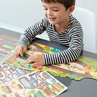 Petit Collage libro de pegatinas juguete - Set de pegatinas reutilizables carreteras y vías-3