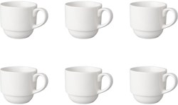 Mammoet taza de café porcelana ancha blanca 6 piezas 20 cl - apta para lavavajillas