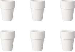Mammoet juego de tazas de leche de porcelana - 6 piezas - blanco - 19 cl - resistente al calor