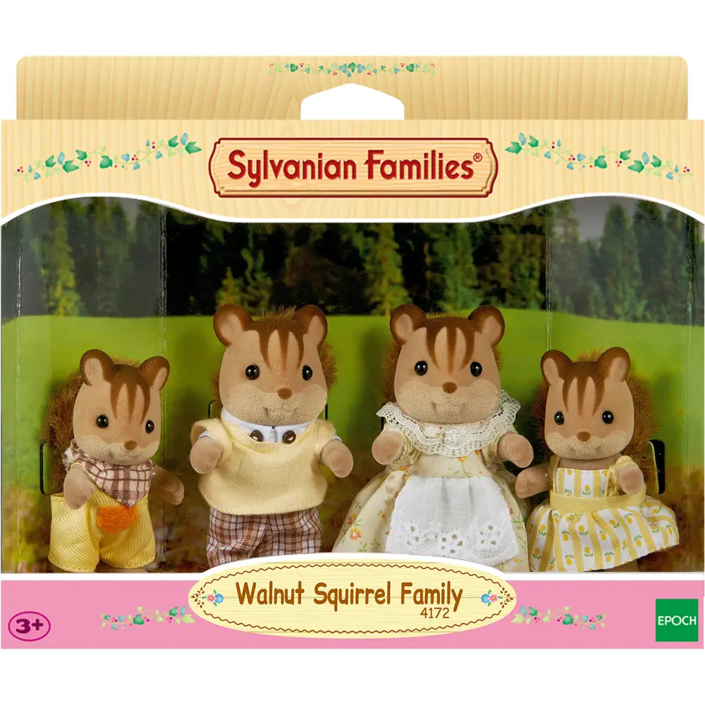 Sylvanian Families Familia Ardilla Nuez figuras casa de muñecas 4172