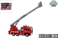 Kids GLOBE camión de bomberos juguete escalera die cast luz sonido 16cm
