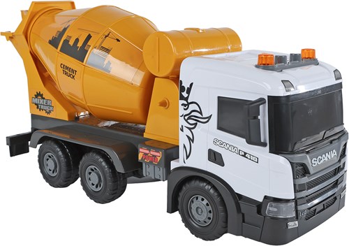Camión mezclador de cemento Scania juguete con fricción, luz y sonido-2