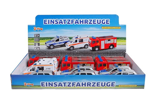 2-Play coche de juguete de servicio de emergencia diecast luz sonido 11cm-3