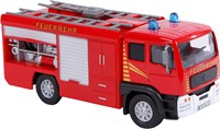 Kids GLOBE camión de bomberos juguete die cast luz sonido 13cm-2