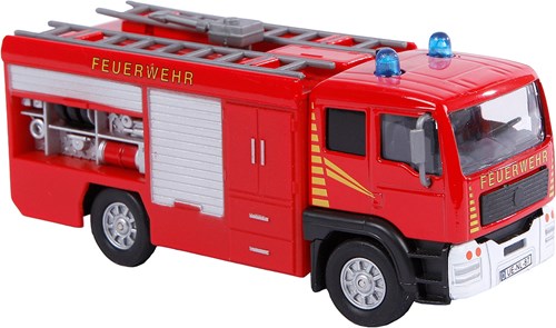 Kids GLOBE camión de bomberos juguete die cast luz sonido 13cm-2
