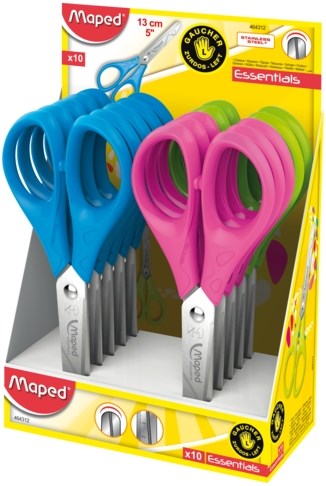 Quantore tijeras essentials 13cm zurdos escuela manualidades