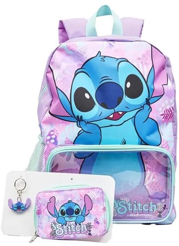 Mochila monedero floral Lilo and Stitch y llavero - Accesorio Disney