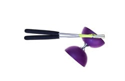 Rubber Diabolo met Aluminium Stokken - Paars