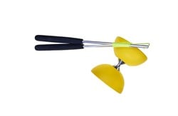 Rubber Diabolo met Aluminium Stokken - Geel