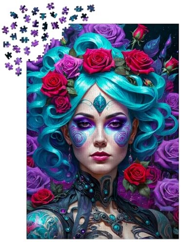 Enjoy Puzzle rompecabezas Gothic Flowers Portrait 1000 piezas adultos-3