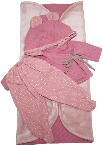Conjunto de ropa Paola Reina Bebitos niña rosa/panal (45cm)