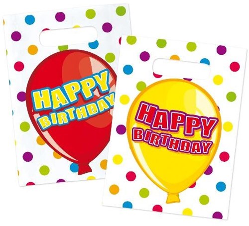 Folat - Bolsas de regalo cumpleaños Happy Birthday 6 unidades fiesta