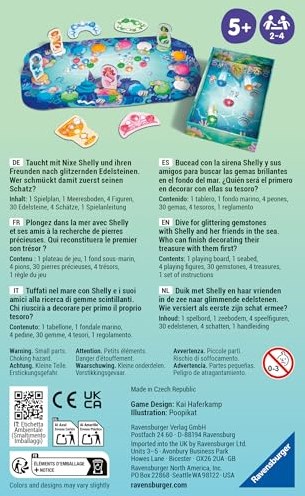 Ravensburger juego de viaje Shelly Ocean - juego de aventuras con gemas para niños-3