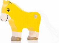 Lilu potro unicornio madera amarillo - figura juguete FSC mágica