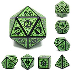 Foam Brain Games Magic Flame - Green RPG Dice Set