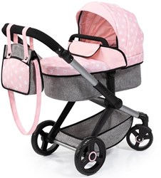 Bayer Chic 2000 carrito muñecas Xeo rosa gris manillar ajustable