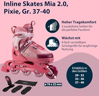 Hudora patines en línea Mia 2.0 Pixie talla 37-40 comodidad ajustable-2