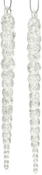 Decoris adorno navideño carámbano acrílico con purpurina 14 cm 2 unidades