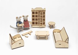 Het Muizenhuis kit muebles salón madera casa de muñecas Studio Schaapman