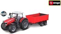 Bburago tractor Massey Ferguson juguete remolque basculante fricción rojo negro 10 cm
