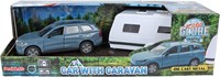 Kids GLOBE coche de juguete Volvo con caravana 30cm - Volvo EX90-3