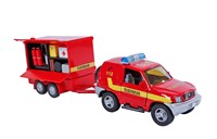 2-Play camión de bomberos de juguete con remolque diecast 25 cm rojo-2