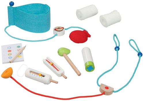 Goki maletín de médico juguete de madera con accesorios 10 piezas-2